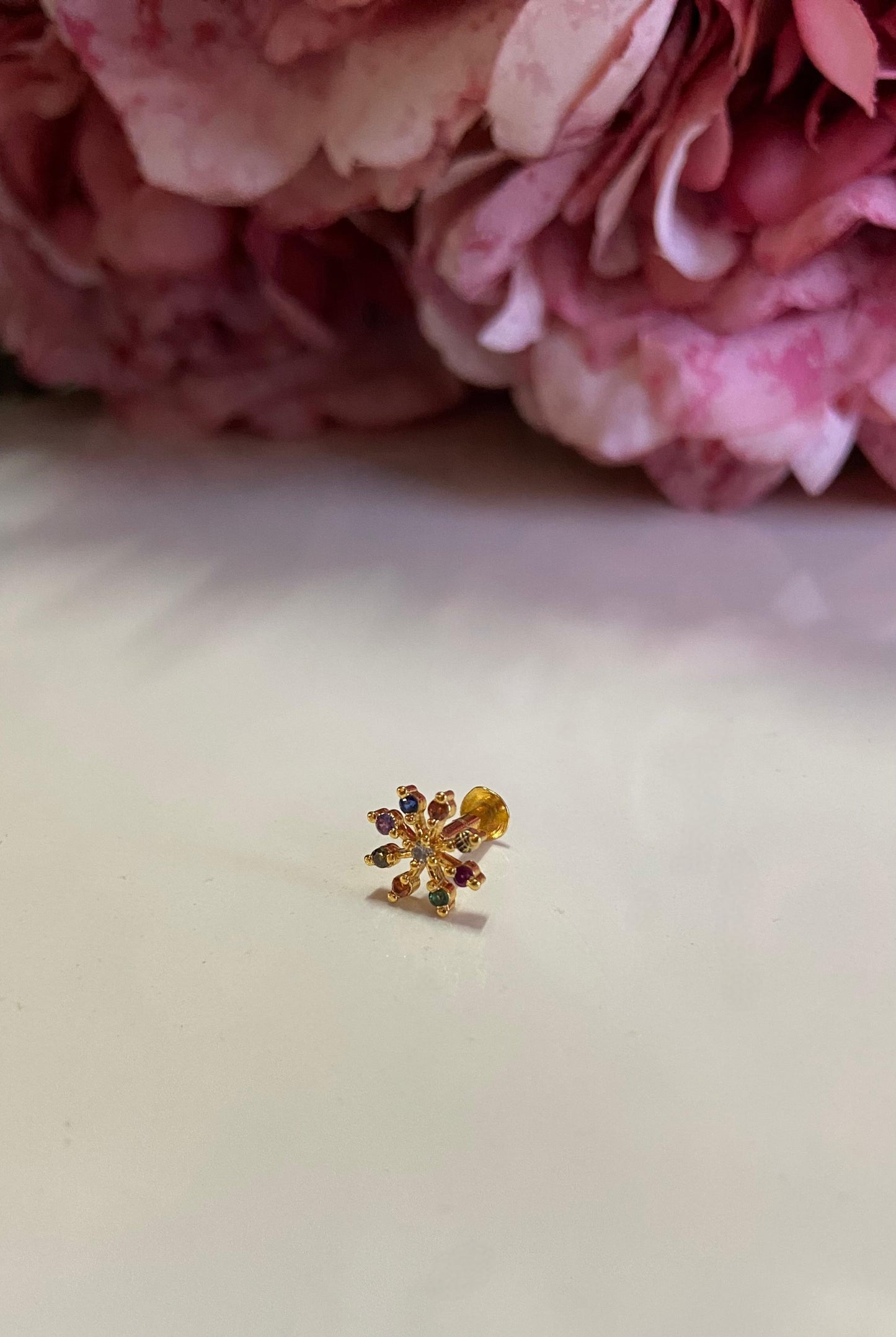 Gold Plated Navaratna Nosepin