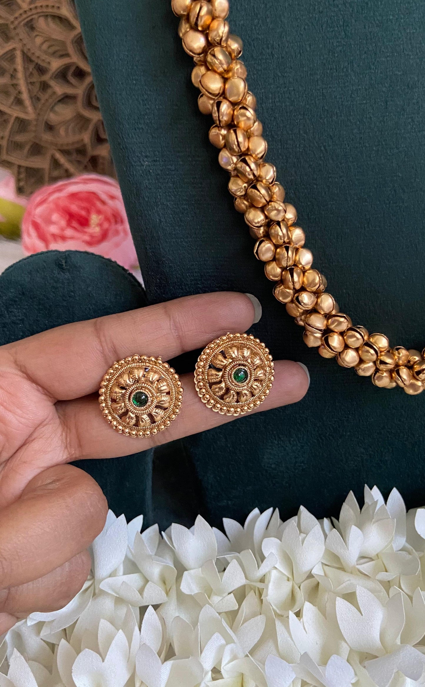 Antique Ghungroo Long Necklace Set