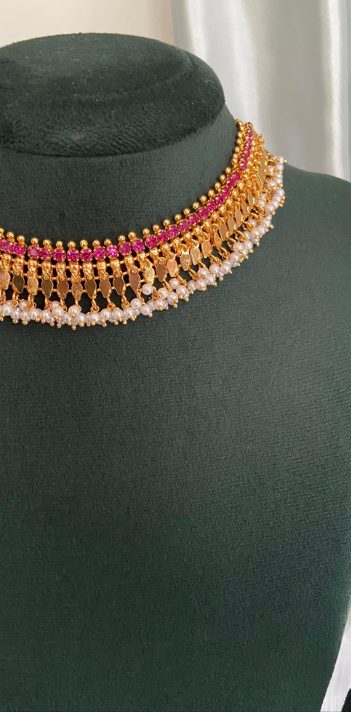 Ruby Elakathali with Pearl Drops Choker Set