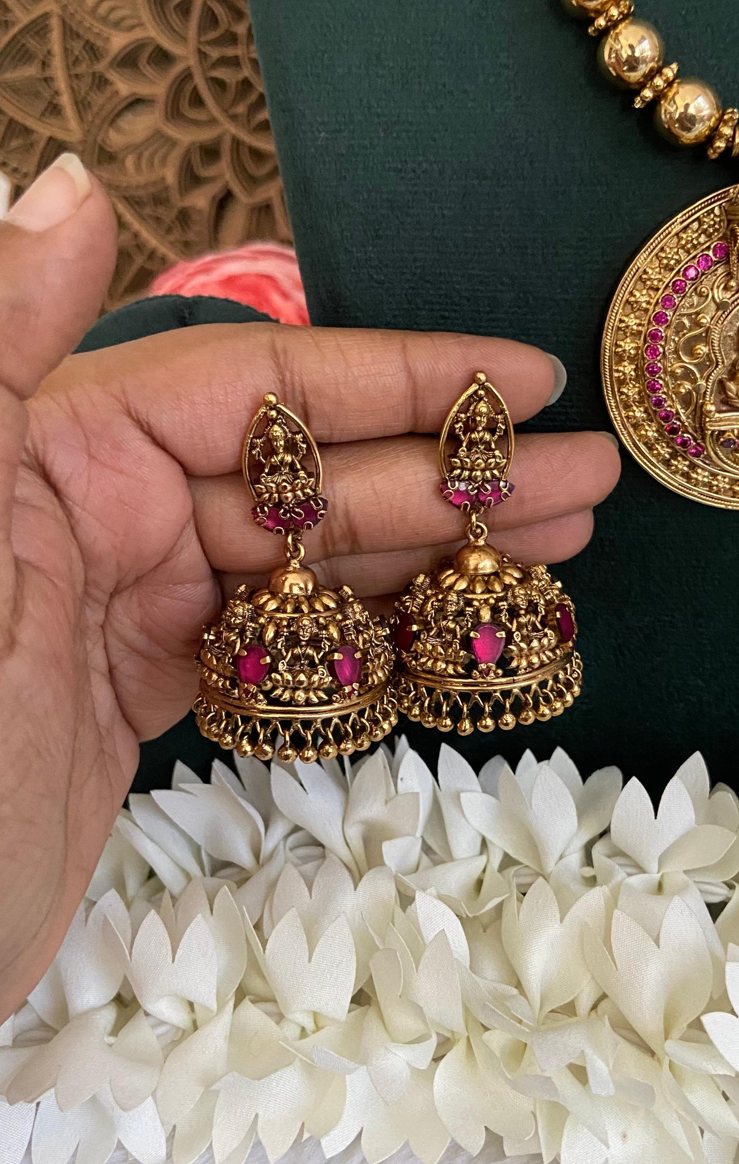 Padmavathi Antique Necklace with Earring Combo