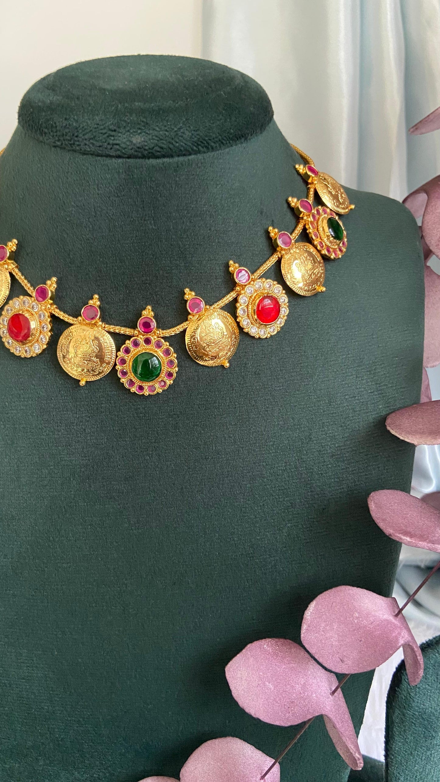 Coin Pathakam Necklace with Earrings