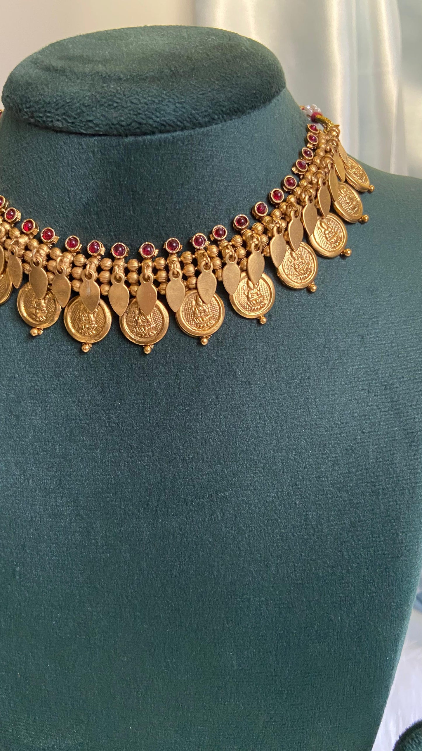 Thara Ruby Elakathali Coin Necklace Set