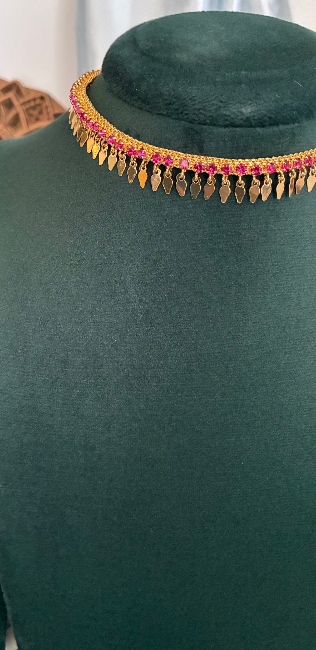 Single Hanging Ruby Elakkathali Necklace