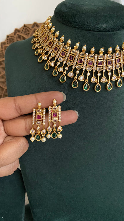 Uncut Diamond Lookalike Necklace
