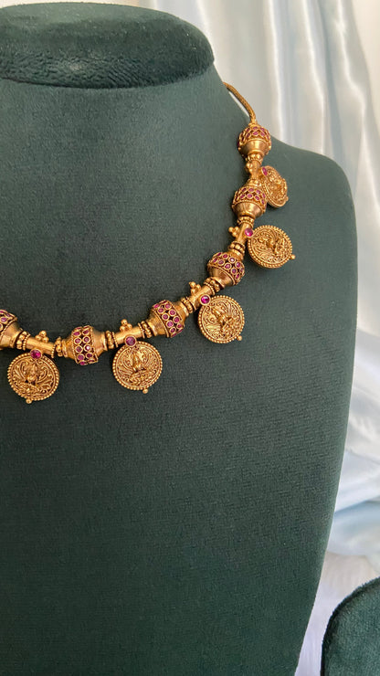 Royal Antique Lakshmi Coin Necklace