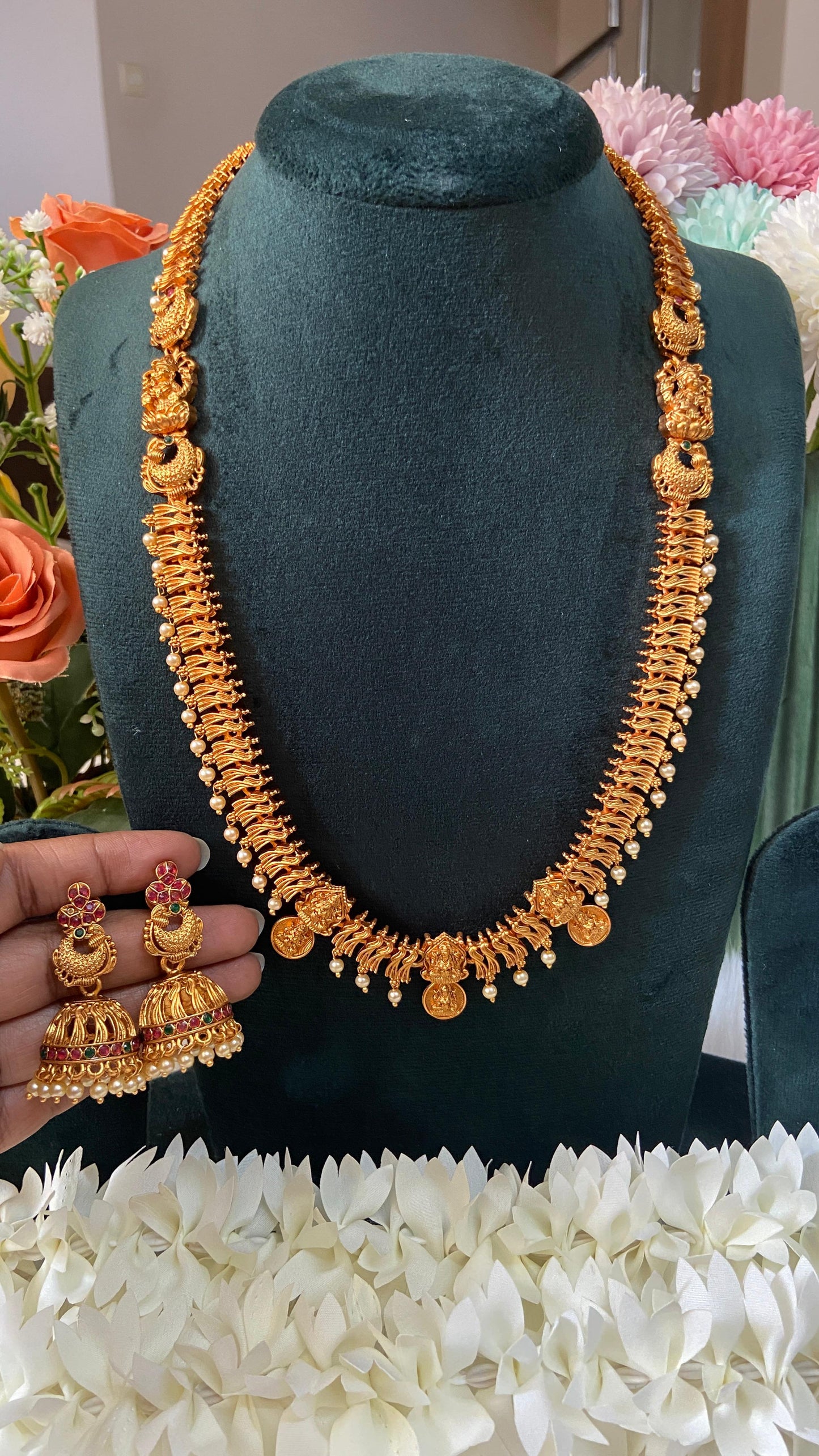 Antique Lakshmi Haram with Earrings