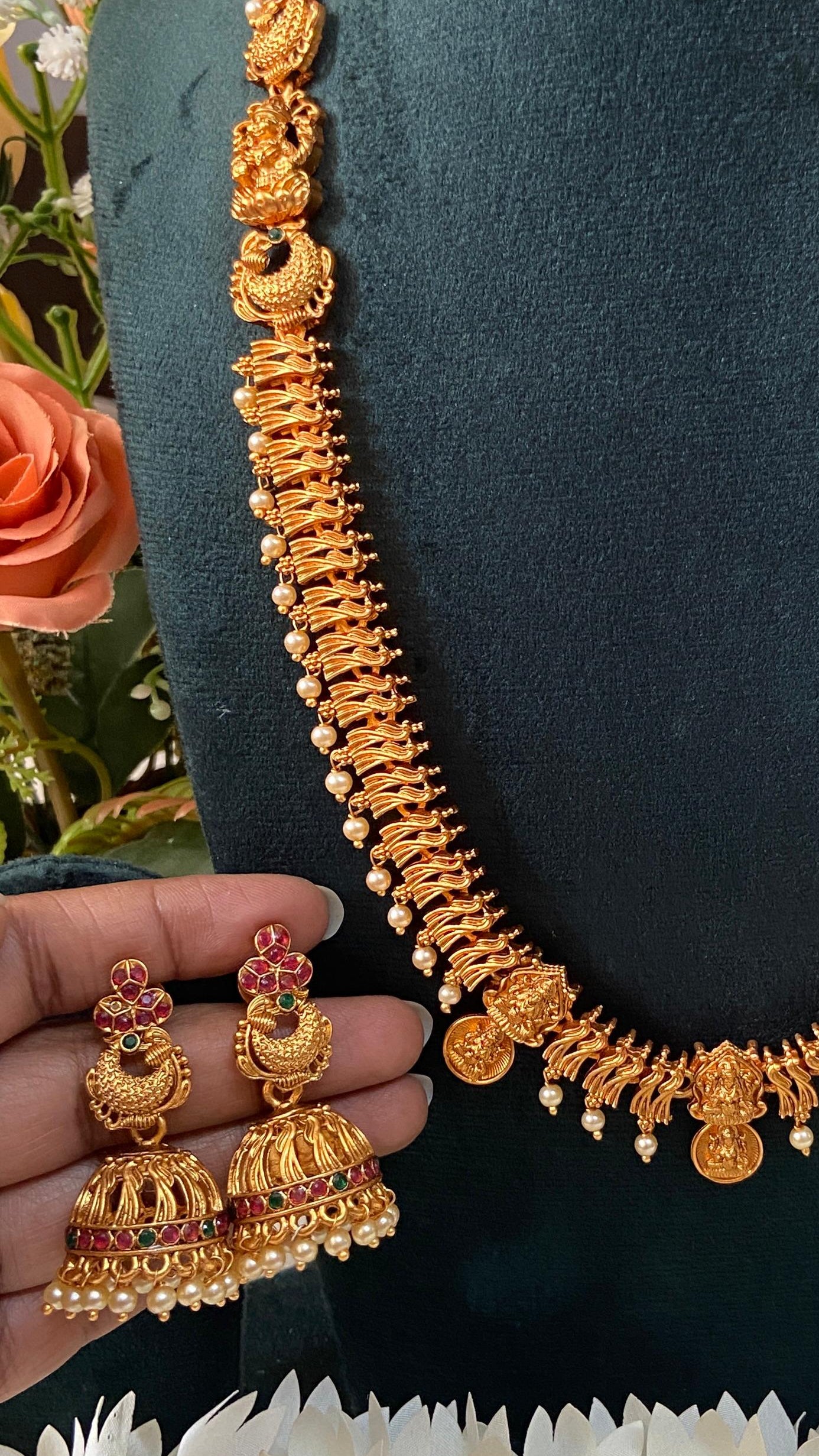 Antique Lakshmi Haram with Earrings