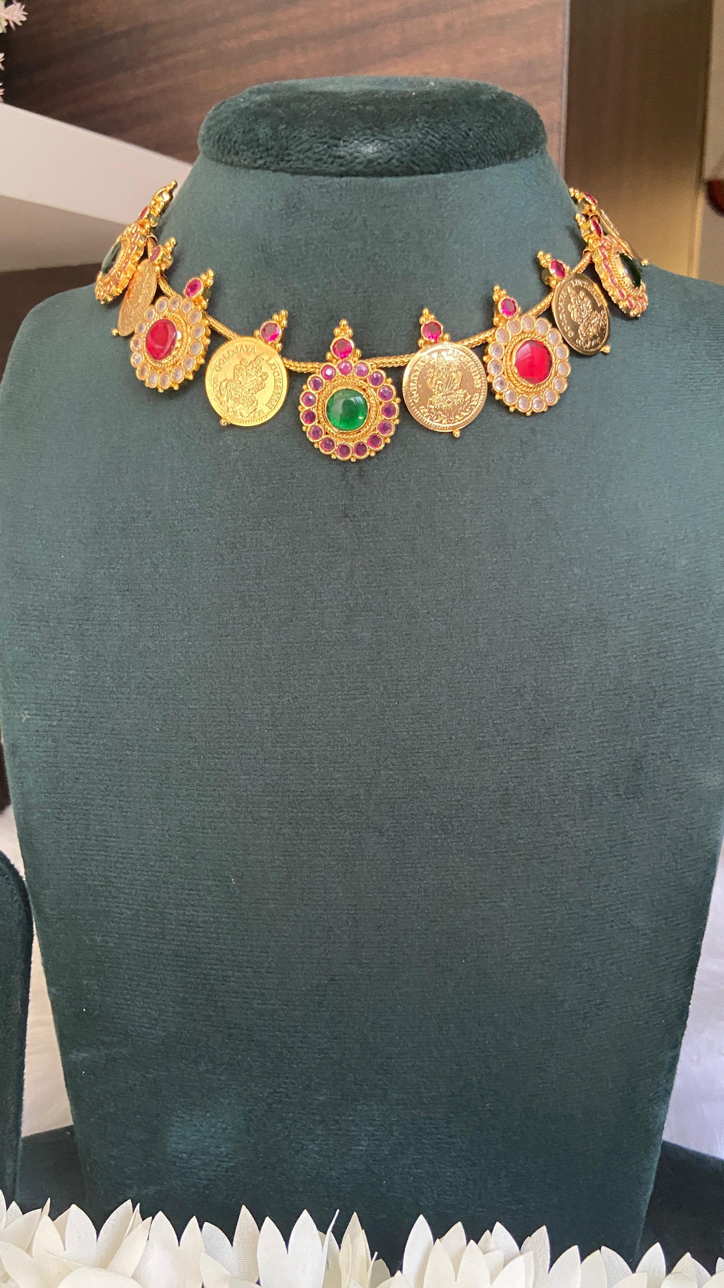Coin Pathakam Necklace with Earrings