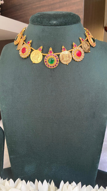 Coin Pathakam Necklace with Earrings