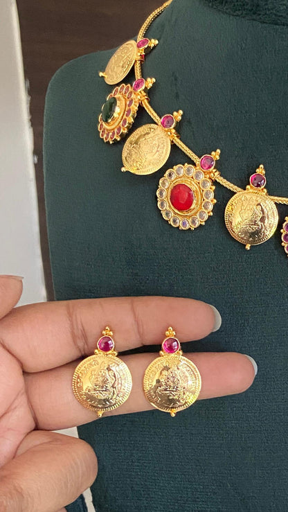 Coin Pathakam Necklace with Earrings