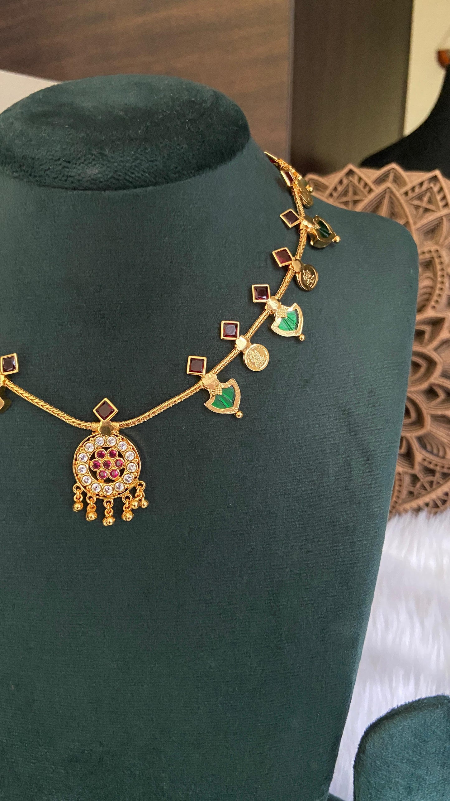 Palakka Coin with Pathakam Pendant Necklace