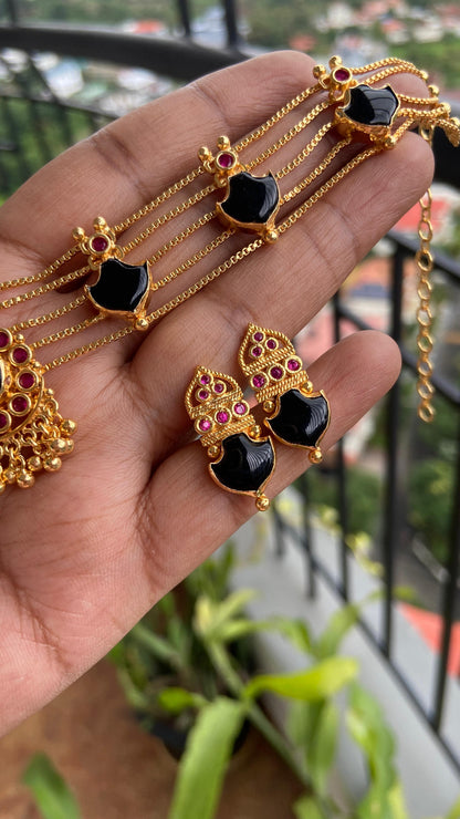 Black Palakka Choker with Earrings
