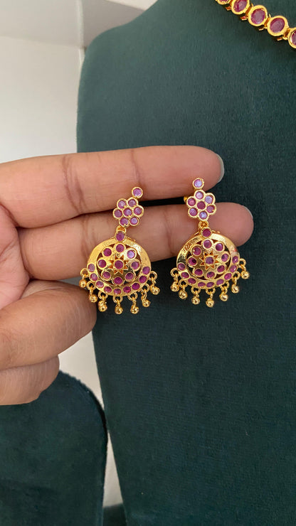 Ruby Attigai Necklace with Earrings