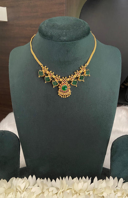 Red & Green Double Sided Palakka Necklace