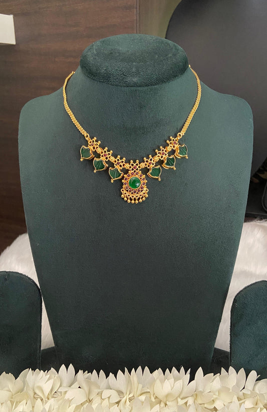 Red & Green Double Sided Palakka Necklace