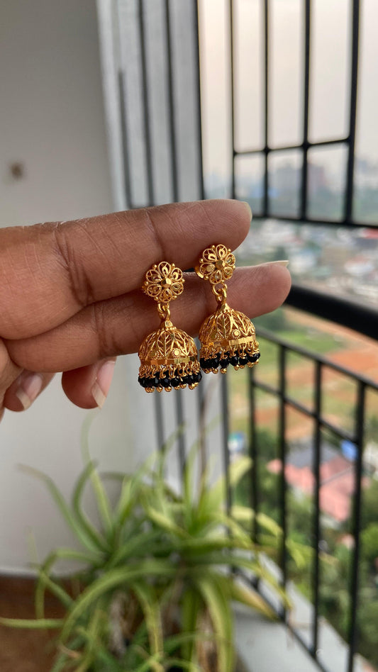Black Pearl Drop Mini Jumka