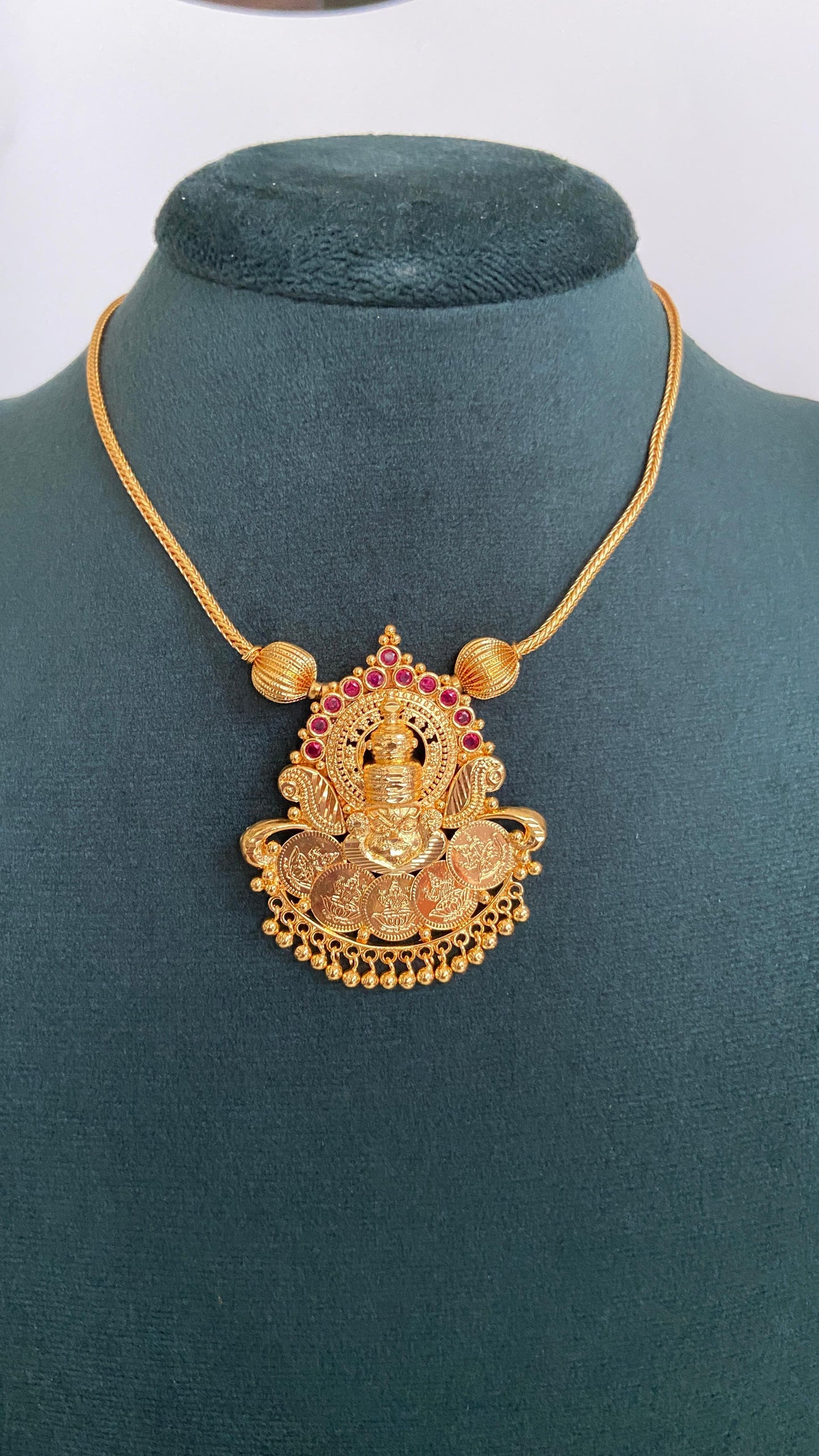 Kathakali face with Lakshmi Coin Pendant Necklace