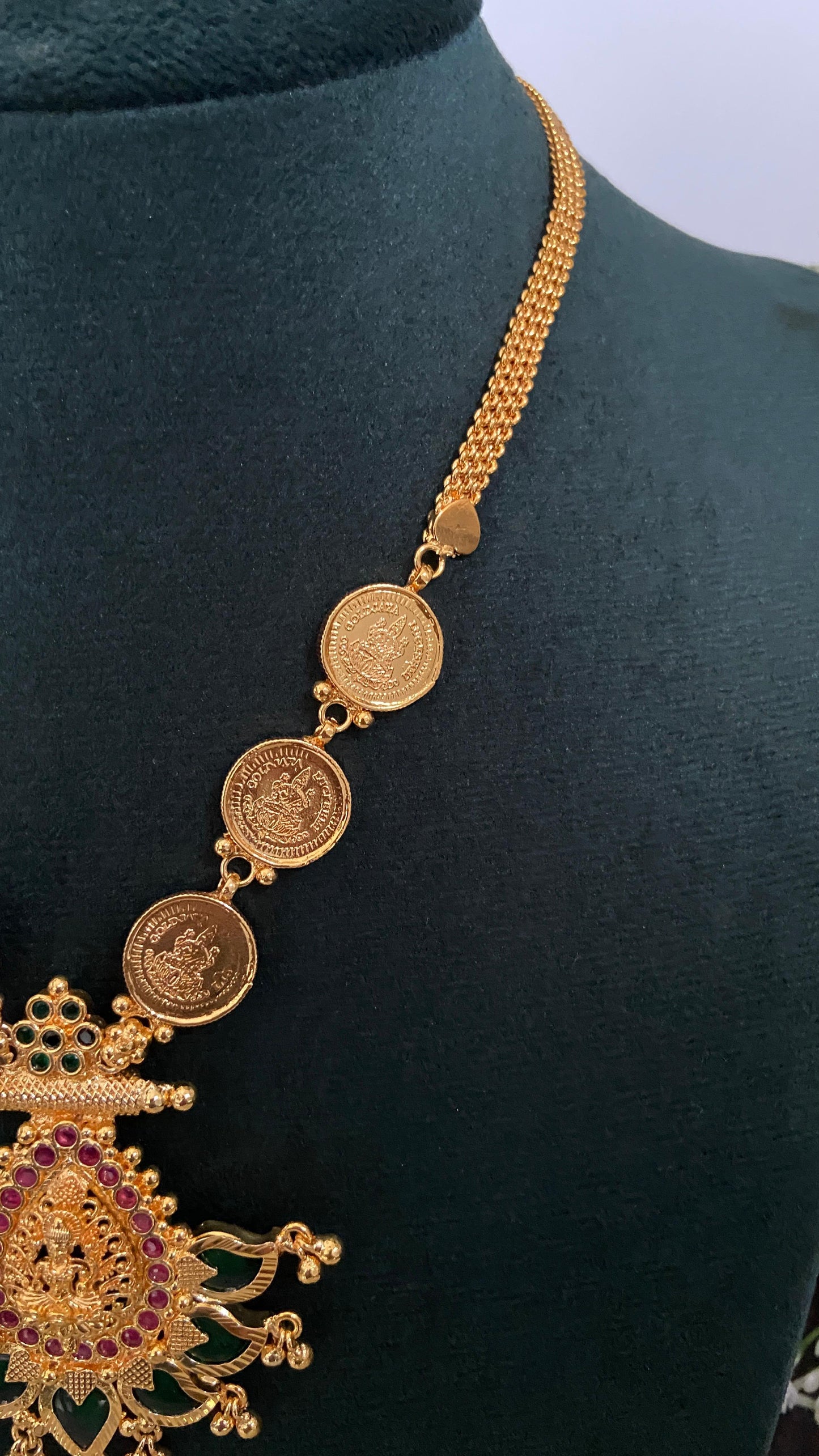 Lakshmi with Mango Palakka Coin Necklace