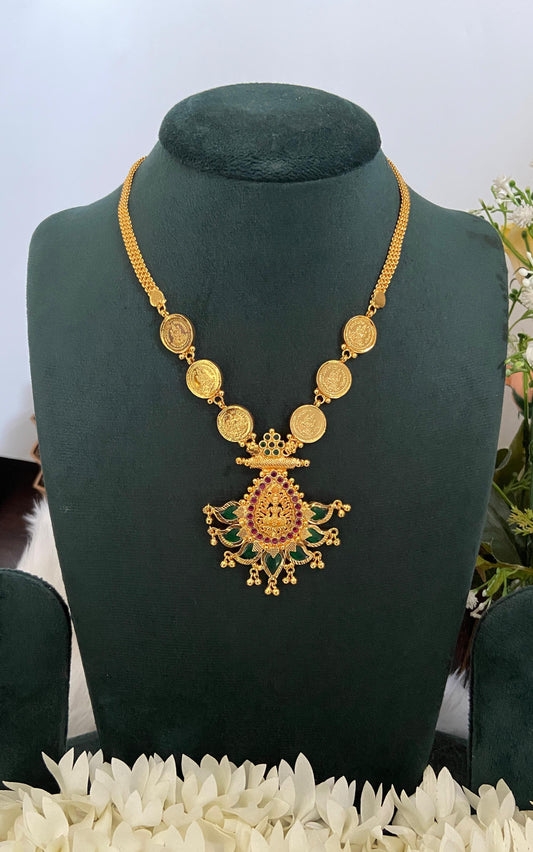 Lakshmi with Mango Palakka Coin Necklace