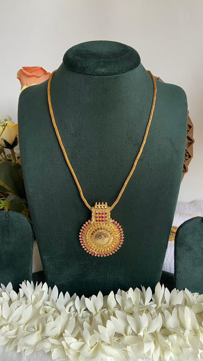 Non Idol Coin Pathakam Pendant Necklace