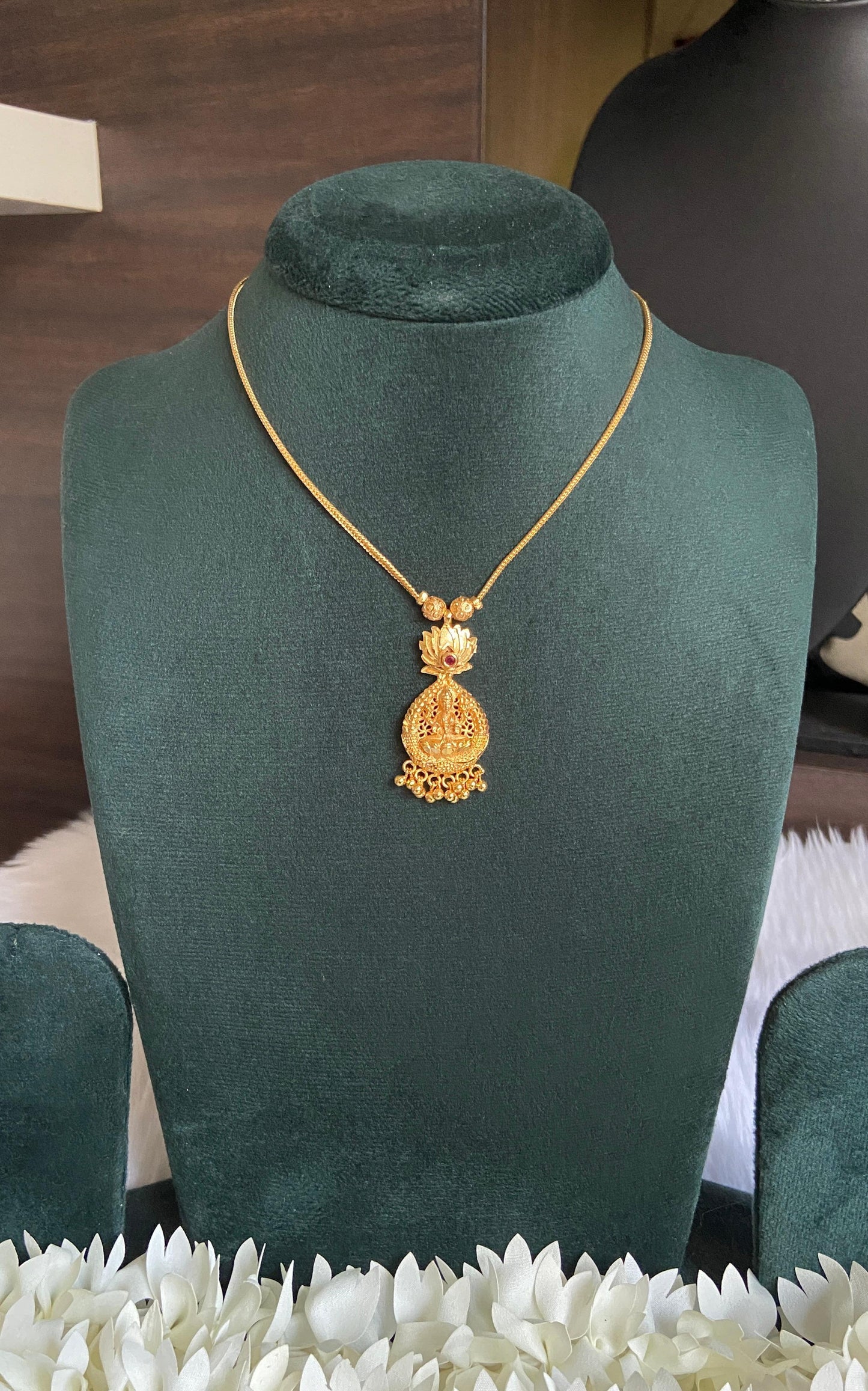 Simple Lakshmi Lotus Necklace