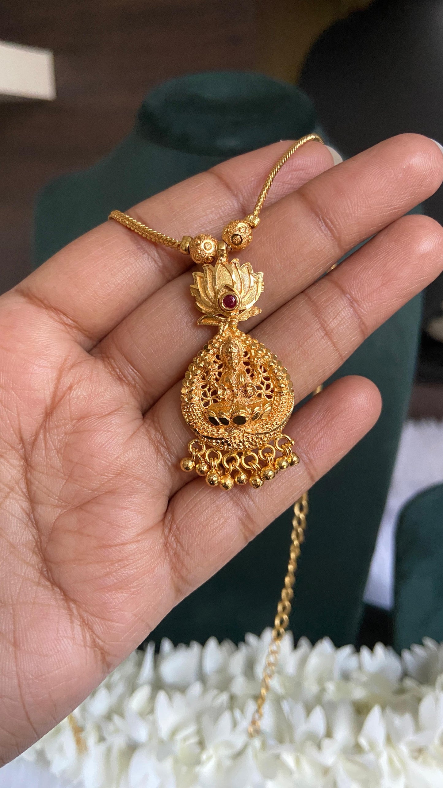 Simple Lakshmi Lotus Necklace
