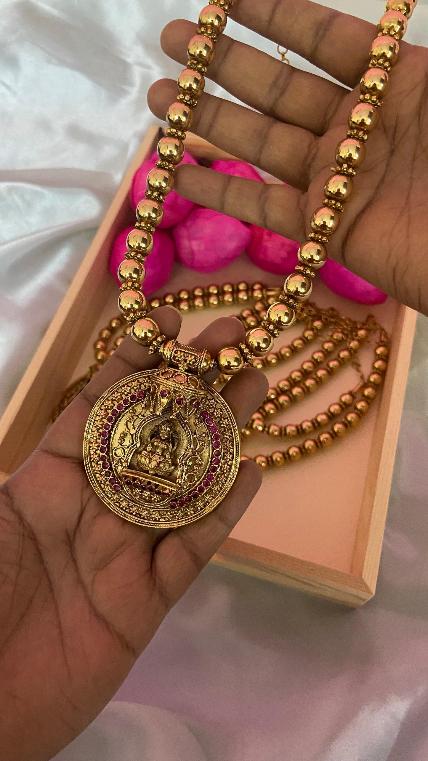 Padmavathi Antique Lakshmi Pendant Necklace