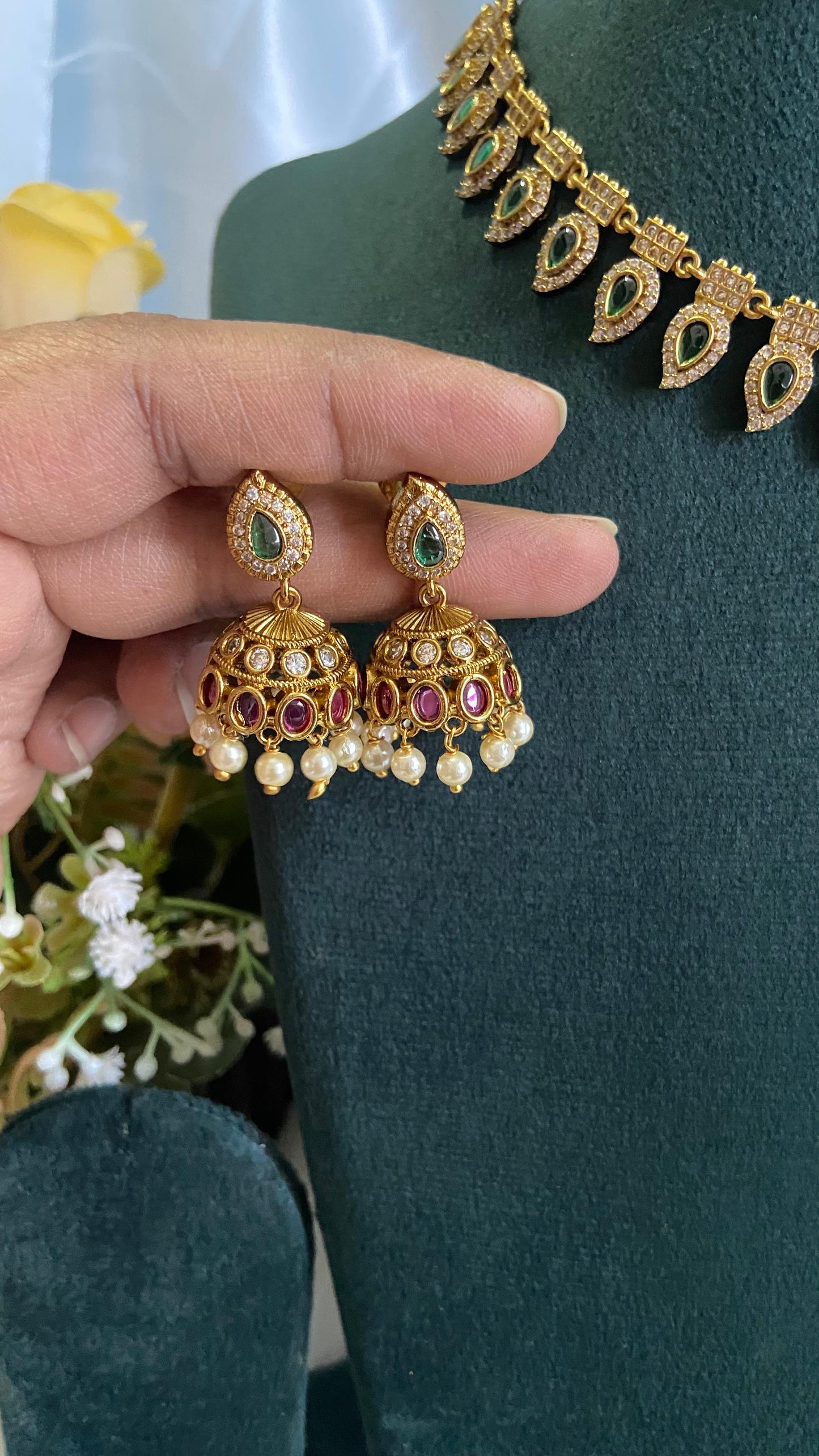 AD Palakka necklace with Jumka