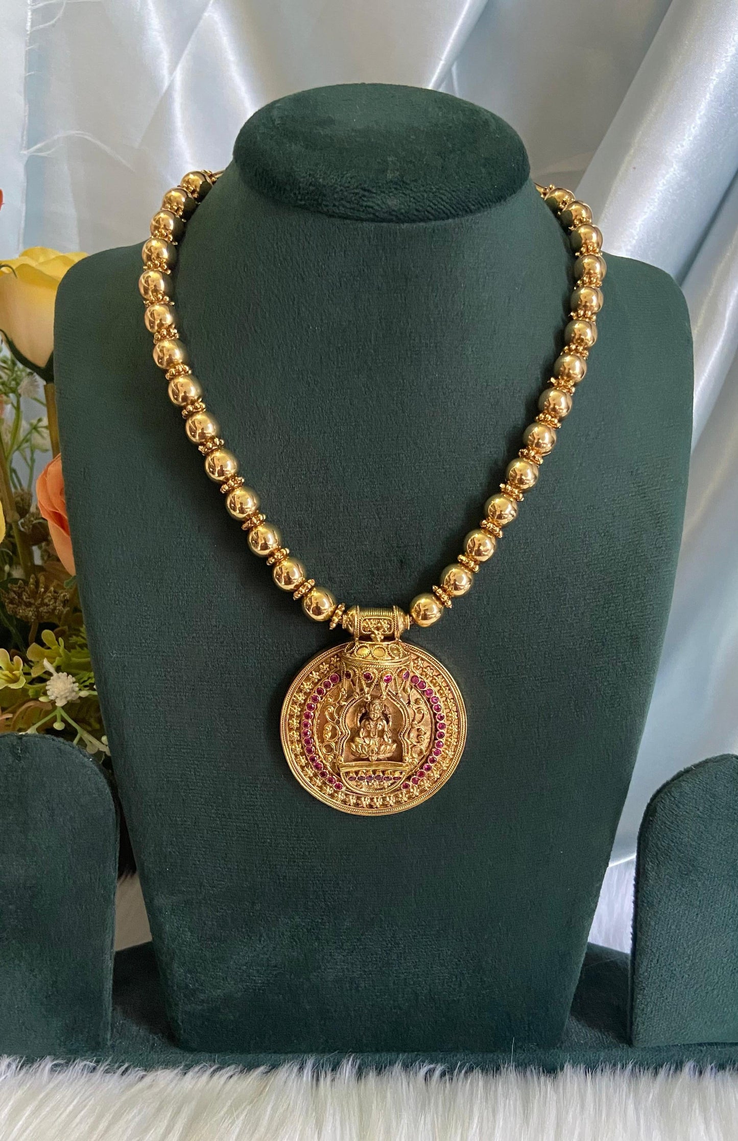 Padmavathi Antique Lakshmi Pendant Necklace