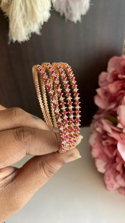 Ruby Glow AD Bangle Set