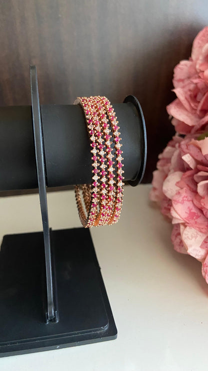 Ruby Glow AD Bangle Set