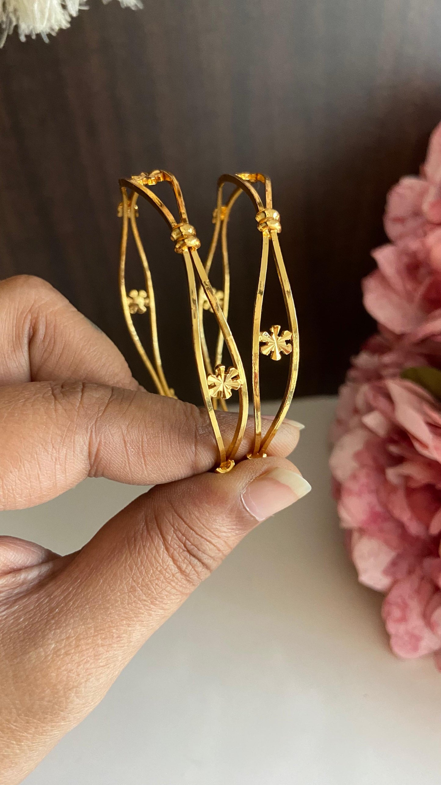 Golden Flower Bangle