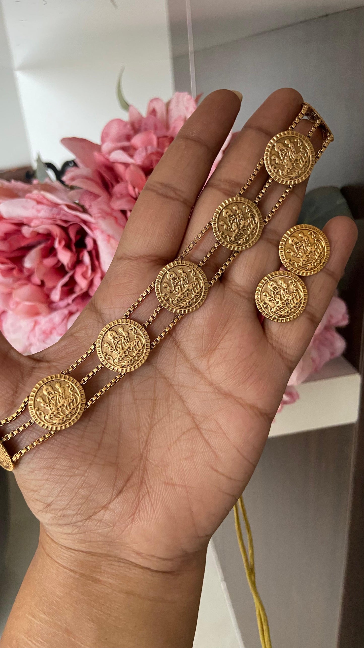 Antique Coin Choker with Earrings