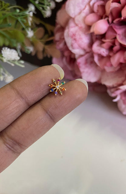 Gold Plated Navaratna Nosepin
