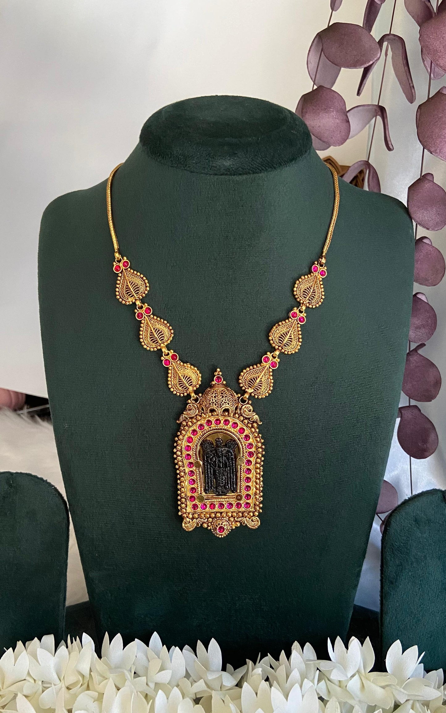 Gold Plated Antique Guruvayurappan Pendant Necklace