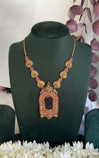 Gold Plated Antique Guruvayurappan Pendant Necklace