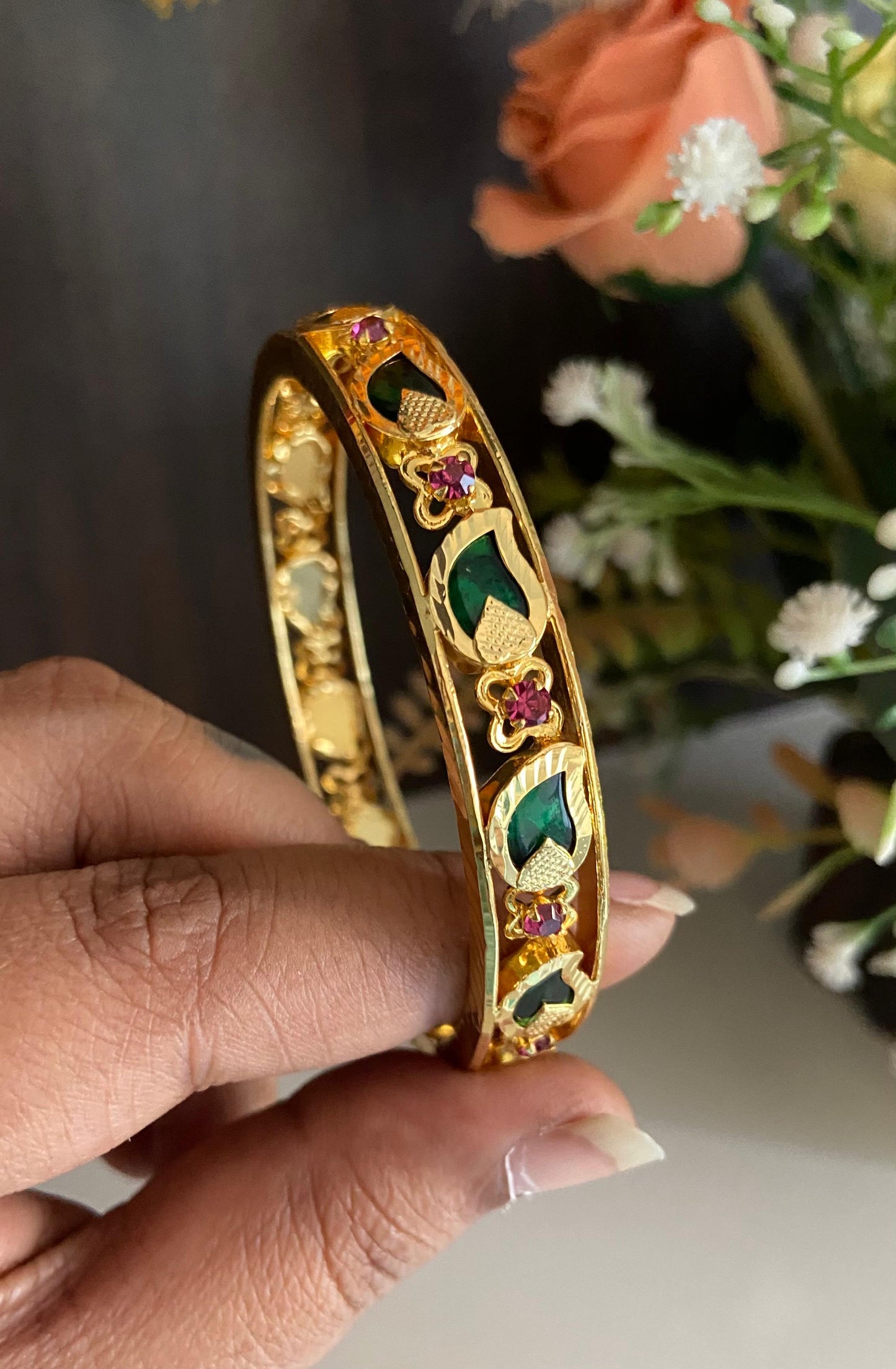 Gold Plated Mango Palakka Bangle