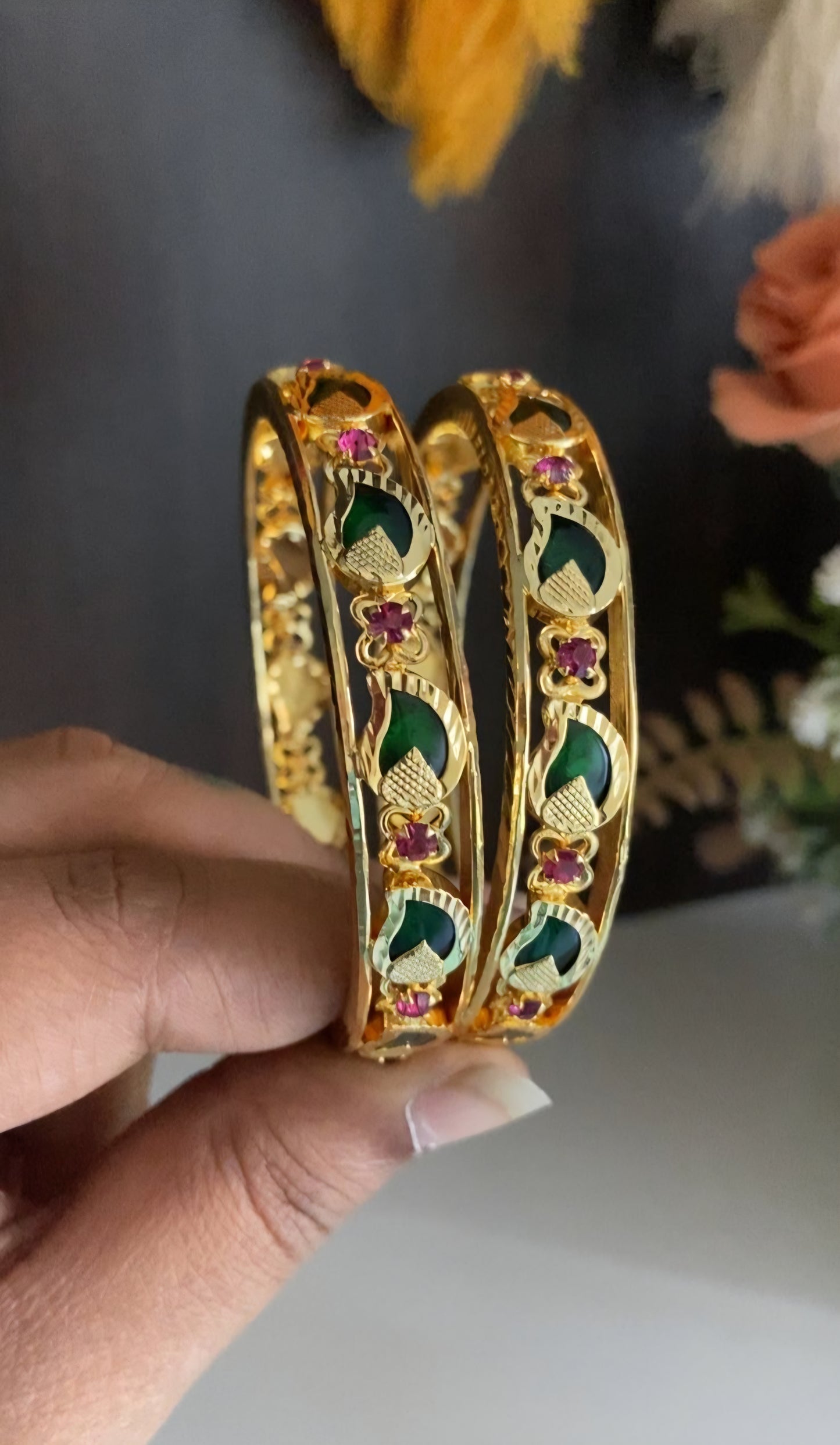 Gold Plated Mango Palakka Bangle