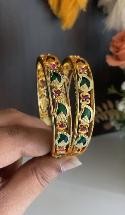 Gold Plated Mango Palakka Bangle