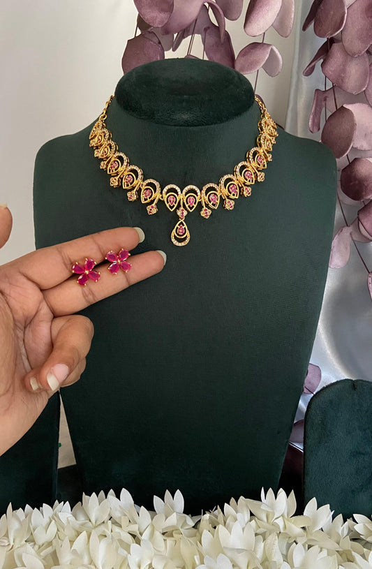 Flora Diamond Look Alike Necklace Set