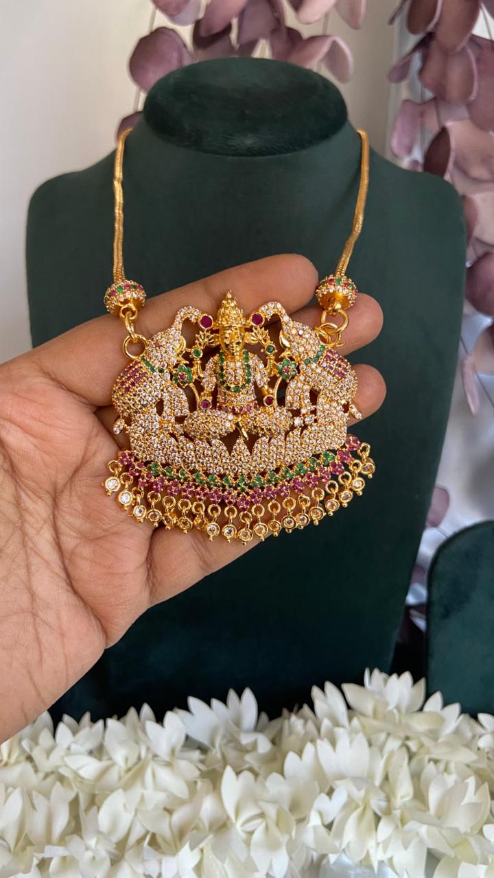 Impon AD Gajalakshmi Pendant with Chain