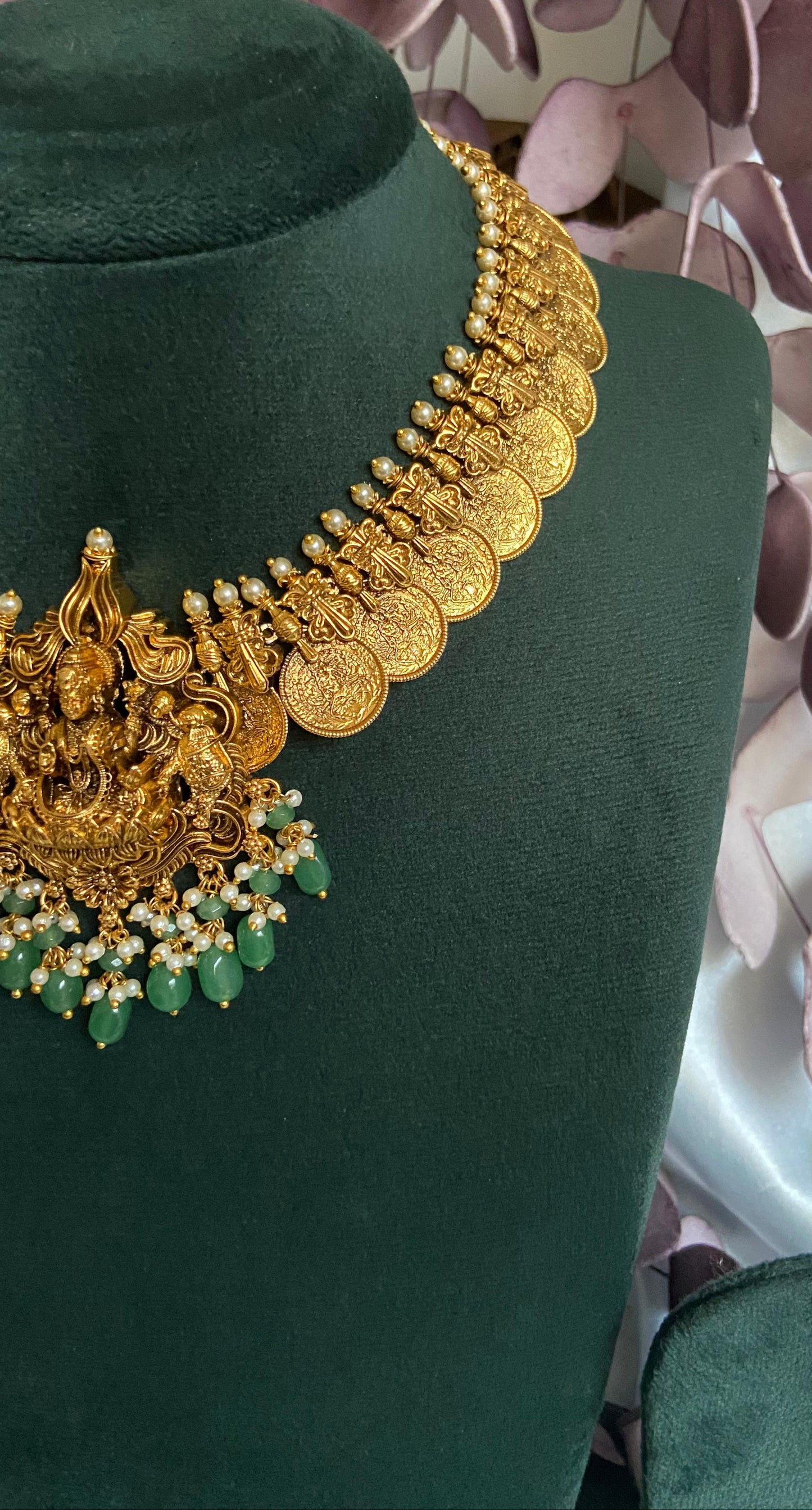 Gold Replica Lakshmi Temple Necklace Set