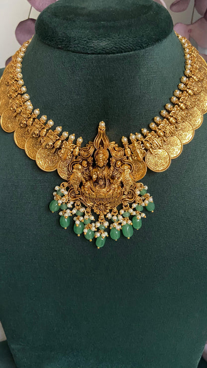 Gold Replica Lakshmi Temple Necklace Set