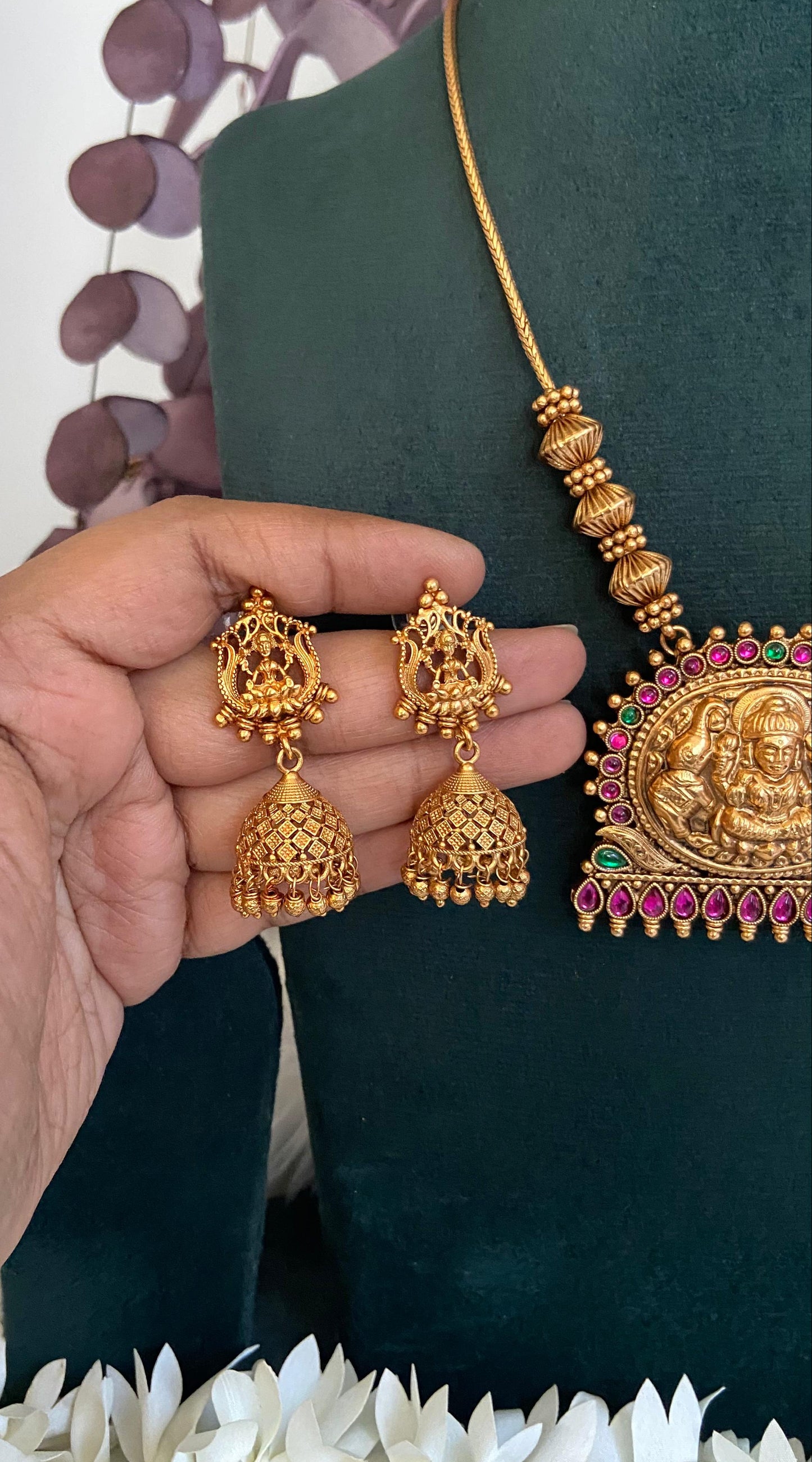Sri Lakshmi Temple Necklace Set