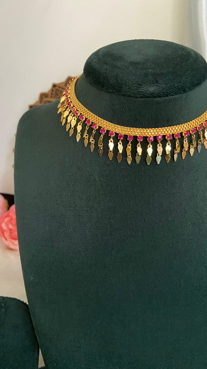 Double Layer Hanging Ruby Elakathali  Necklace
