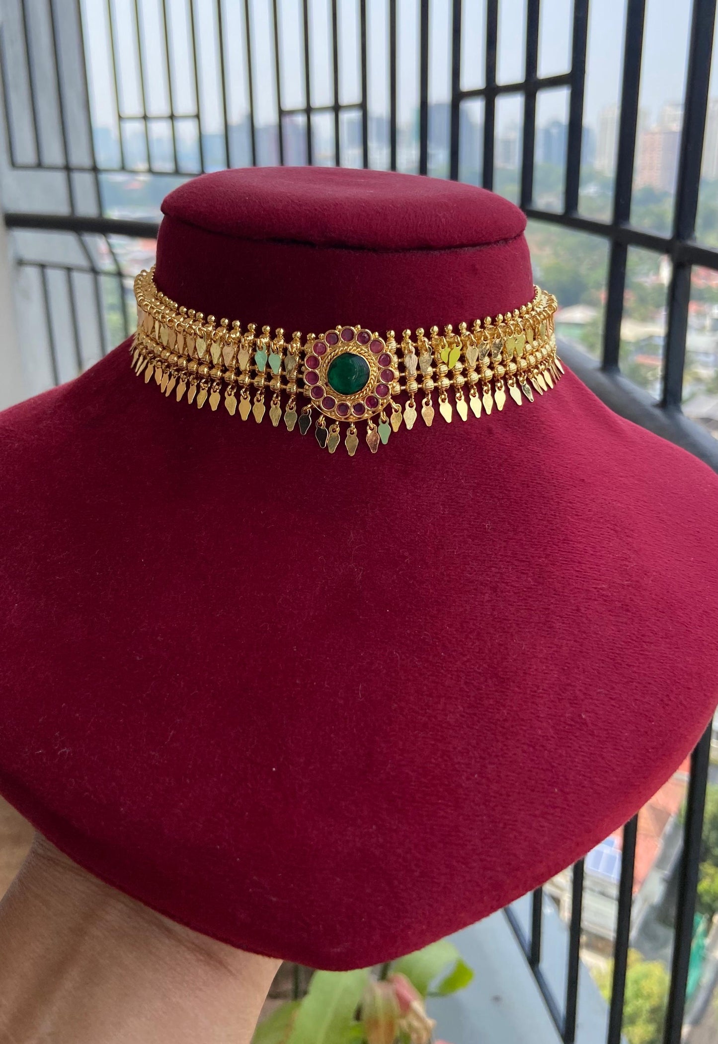 Palakka Elakathali Choker with Earrings