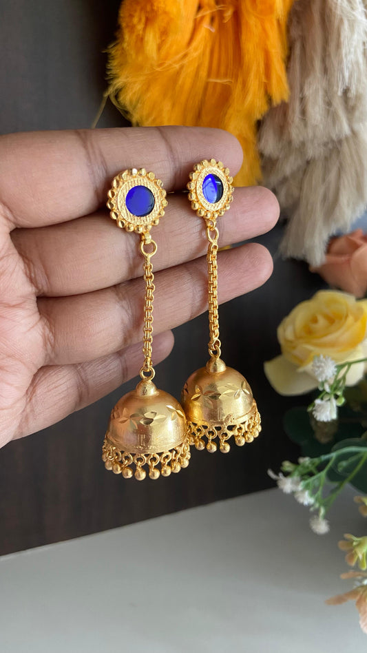 Blue Palakka Long Drop Jumka