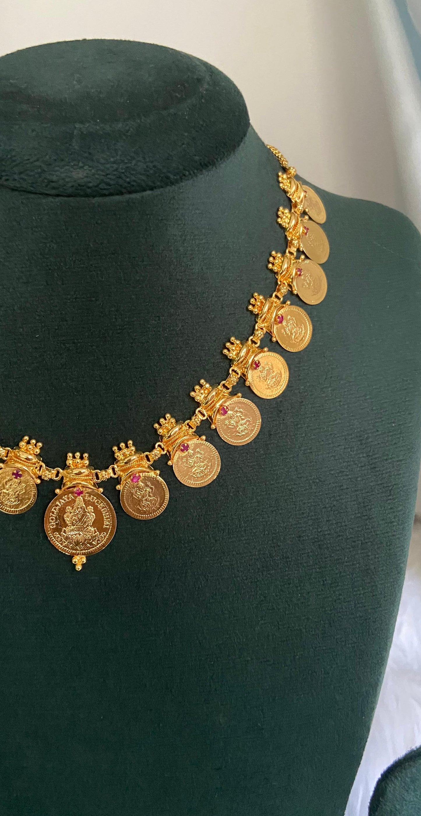 Rajalakshmi Coin Necklace with Earrings