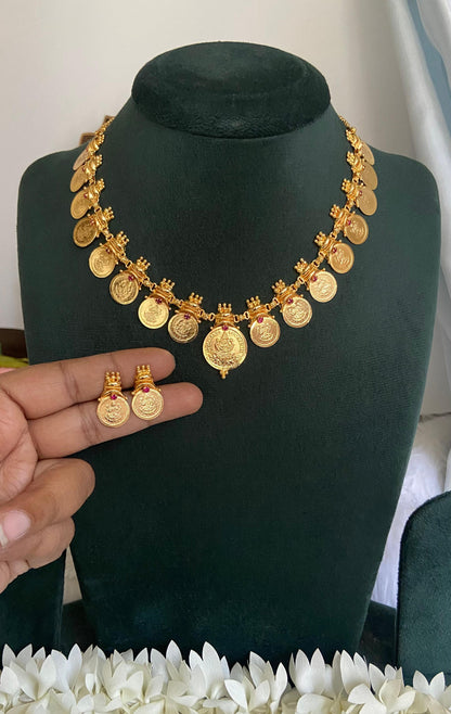 Rajalakshmi Coin Necklace with Earrings