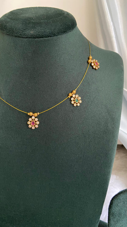 Invisible AD Floral Necklace Set